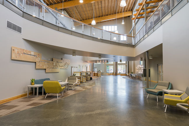 Crosspoint Church YMCA interior shot of completed construction project by Aspire Construction Management.