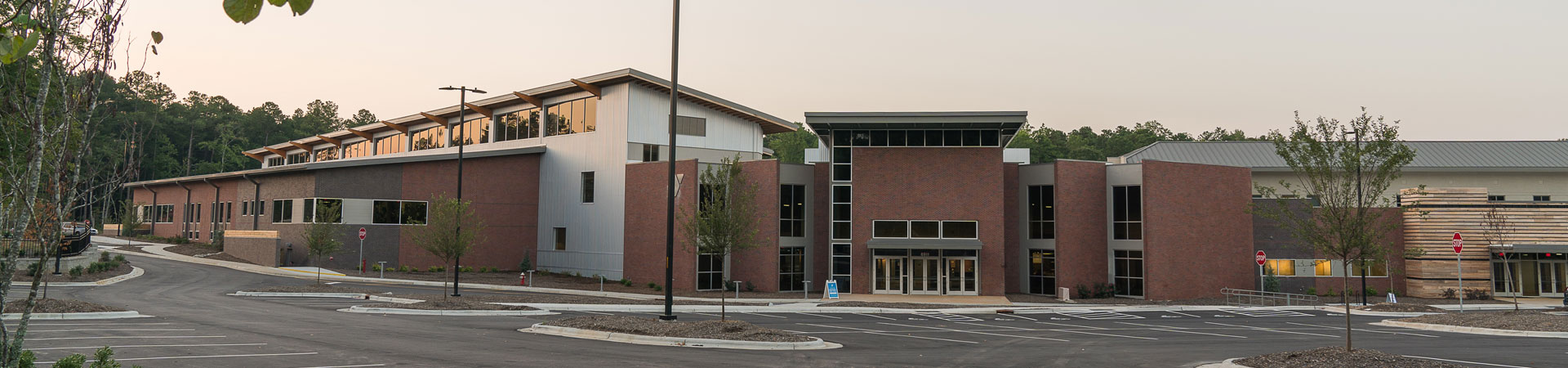 Exterior photo of large building complex that was managed by Aspire Construction.