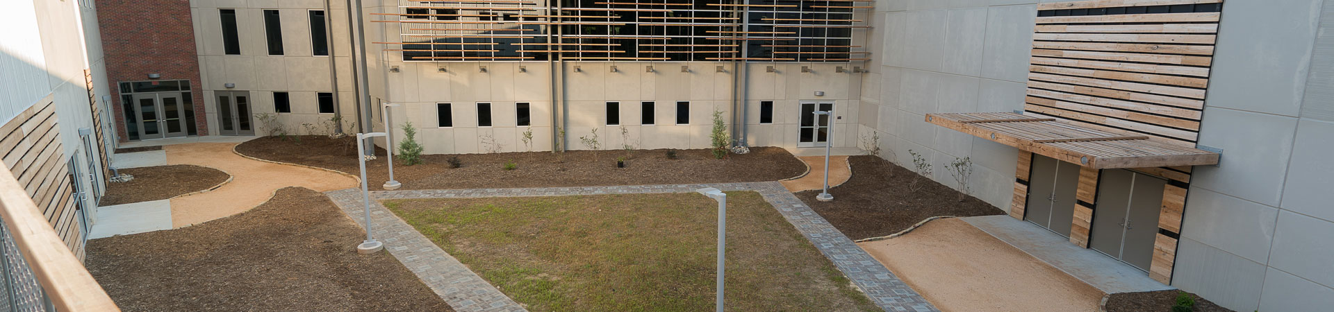 Courtyard of a completed construction project that Aspire managed.