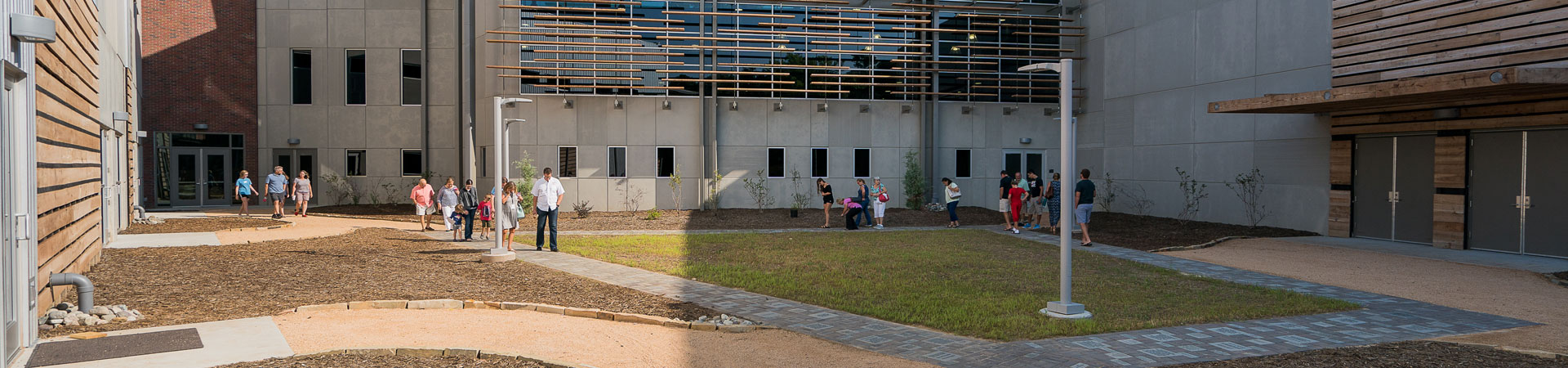 Finished courtyard of commercial project where Aspire was the General Contractor